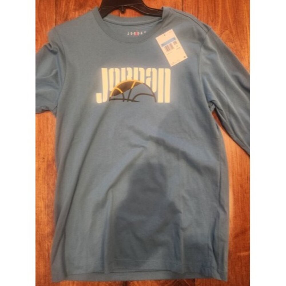 Nike Air Jordan Jumpman Basketball Long Sleeve Shirt Blue DV7756-415 Size Med